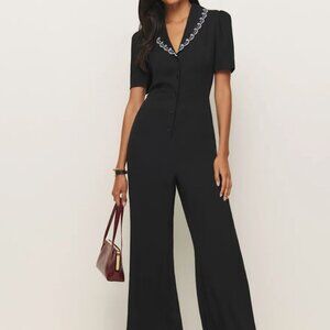 Reformation Erin Jumpsuit Black - Size 2